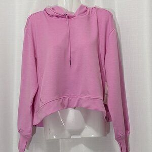 New Nine West Active Long Sleeve Pink Activewear Shirt W/Hoodie Large